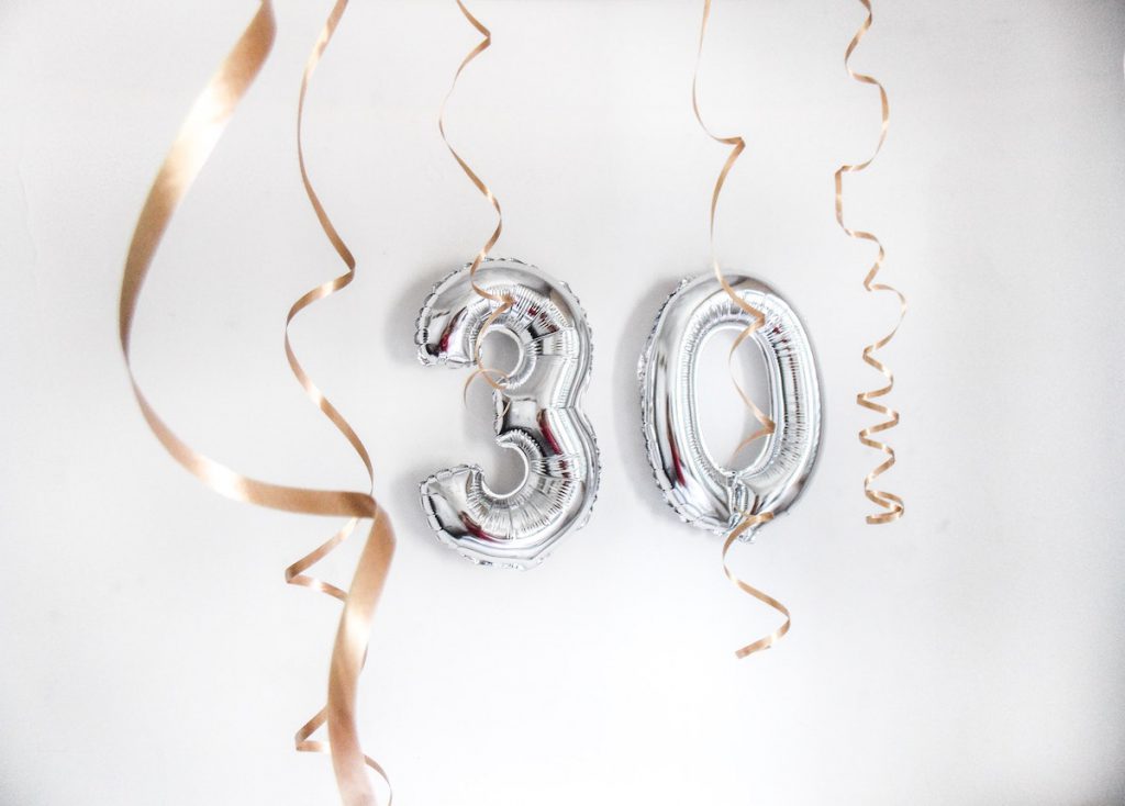 30th birthday balloons